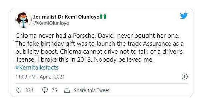 journalist Kemi Olunloyo tweet